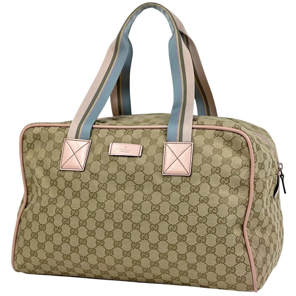 Gucci GG Boston bag shoulder canvas beige pink